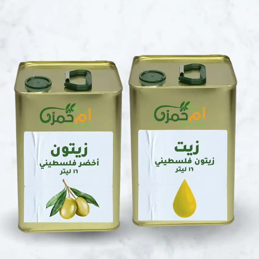 Palestinian Olive Oil 16L & Green Olives 10kg Combo — Um Hamza