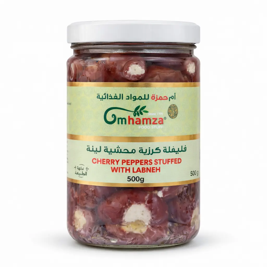 Um Hamza cherry peppers stuffed with labneh 500g